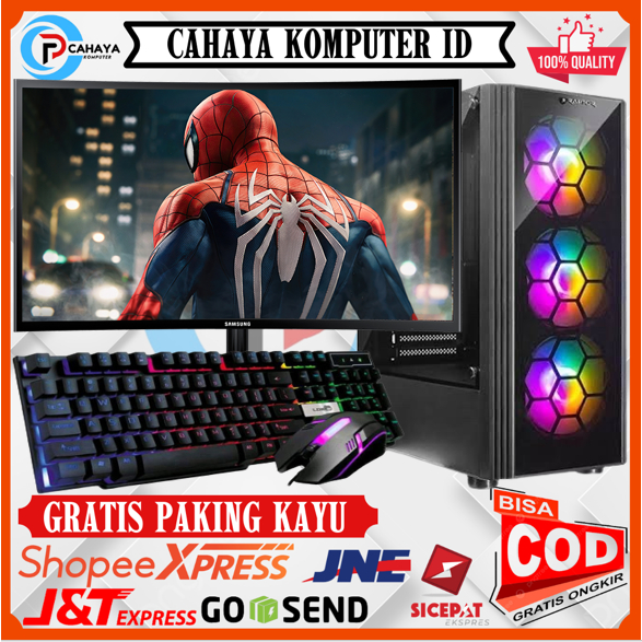 PC Terbaru Fulset Intel I5 12400 Ram 8GB SSD 128GB Monitor Samsung 24 Inch Keyboard Mouse Tinggal Pakai