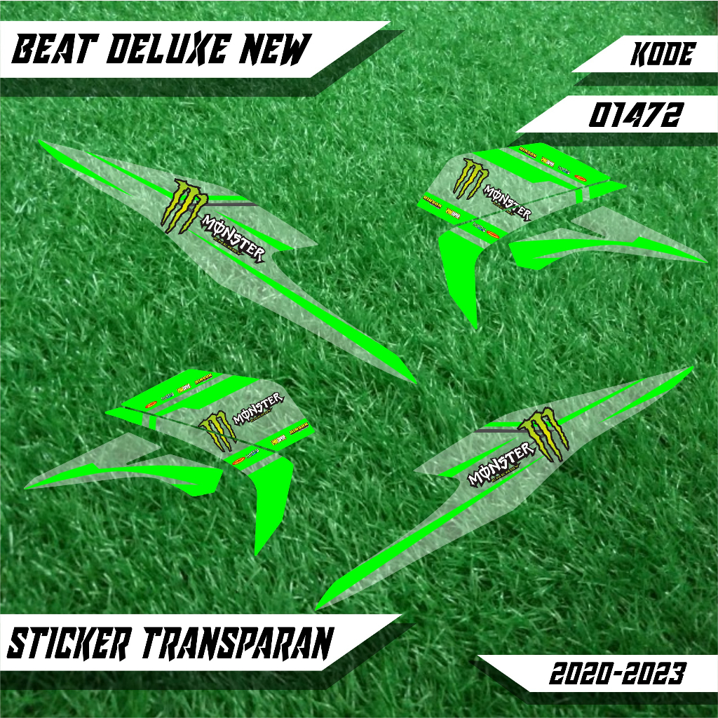 01472 sticker striping transparan sepeda motor honda beat deluxe