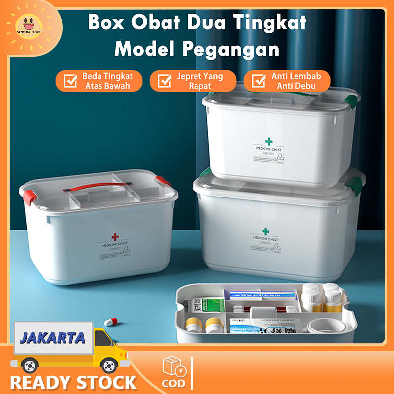 Medicine Box Organizer White First Aid Box / Kotak Obat P3K Putih Perlengkapan H220 Box obat