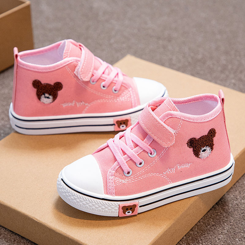 30971 Sepatu Sekolah Anak Import Canvas Bear Shoes