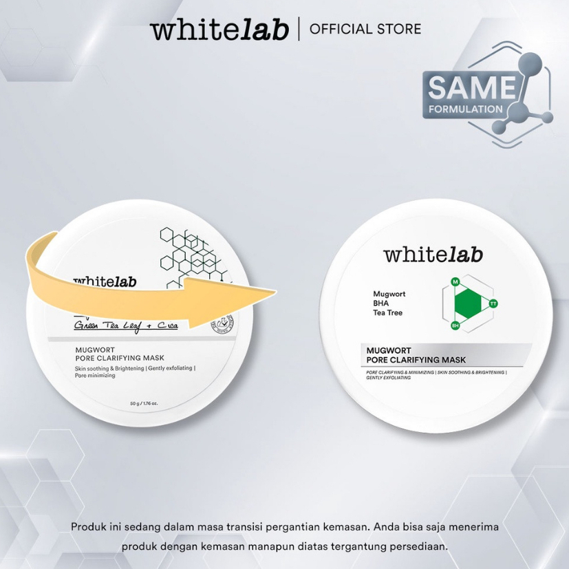 Whitelab Mugwort Pore Clarifying Mask 60g - Masker Wajah Pori-pori &amp; Jerawat