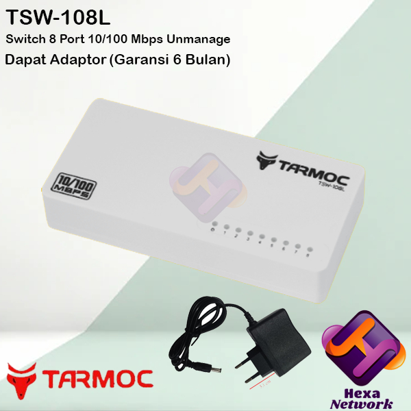Tarmoc TSW-108L Switch Unmanage 8 port 10/100Mbps Plastic Case