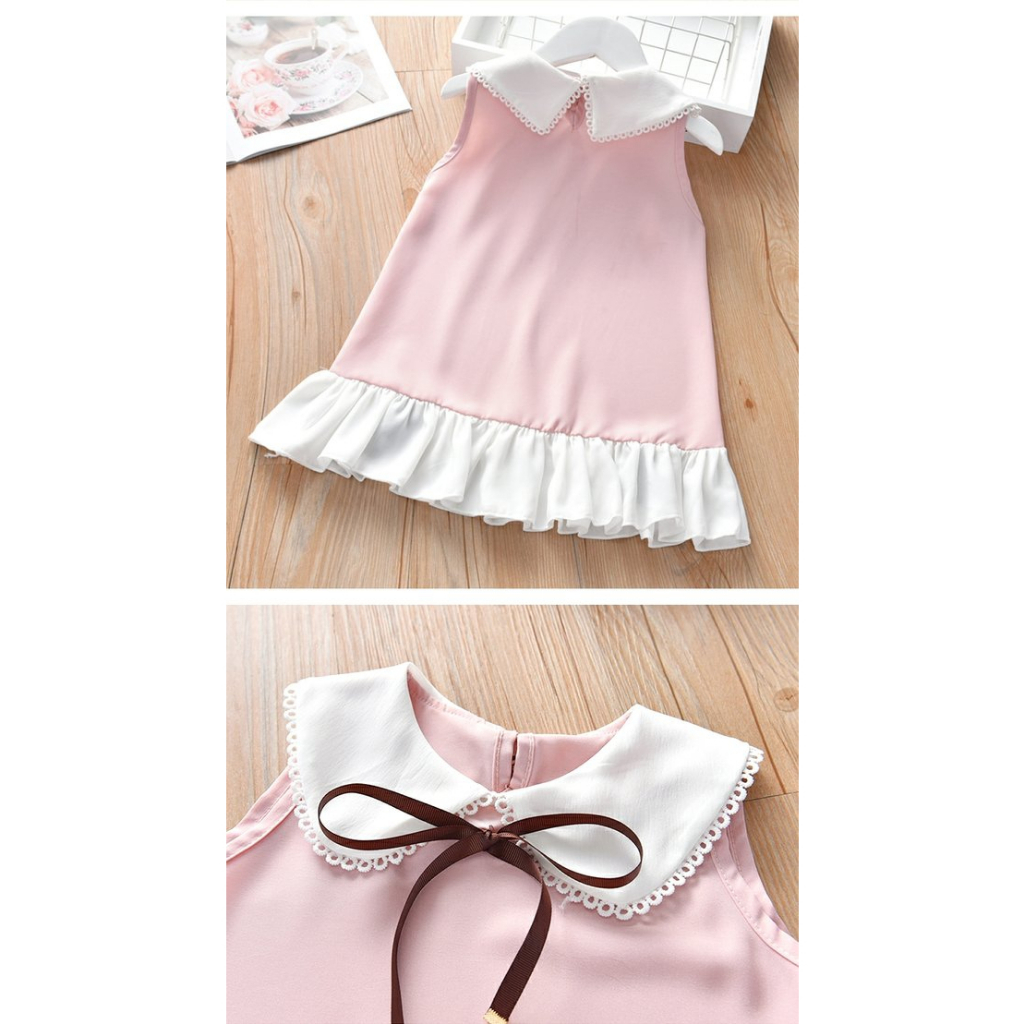 Bayi - 2 Tahun - Dress Anak Yin Hua Korea Style | Dress Premium Kualitas Import Baju Anak Perempuan Gaya Korean Dres Lengan Pendek Dress Kensi Babycinnamon