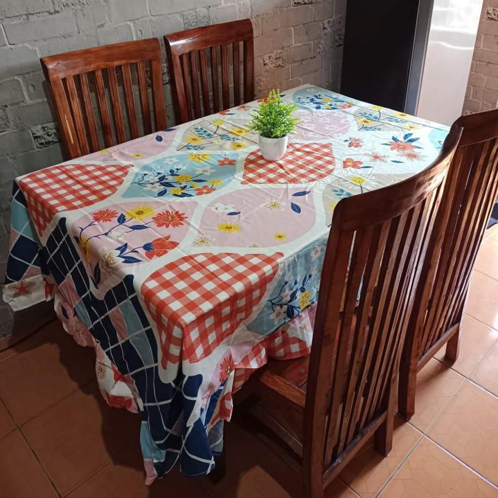 [✅COD] Taplak 140x220 Kain Katun Model Rumbai Aneka Motif Perlengkapan Dekorasi Meja Makan Dapur Kantor Guru Ruang Tamu Rumah