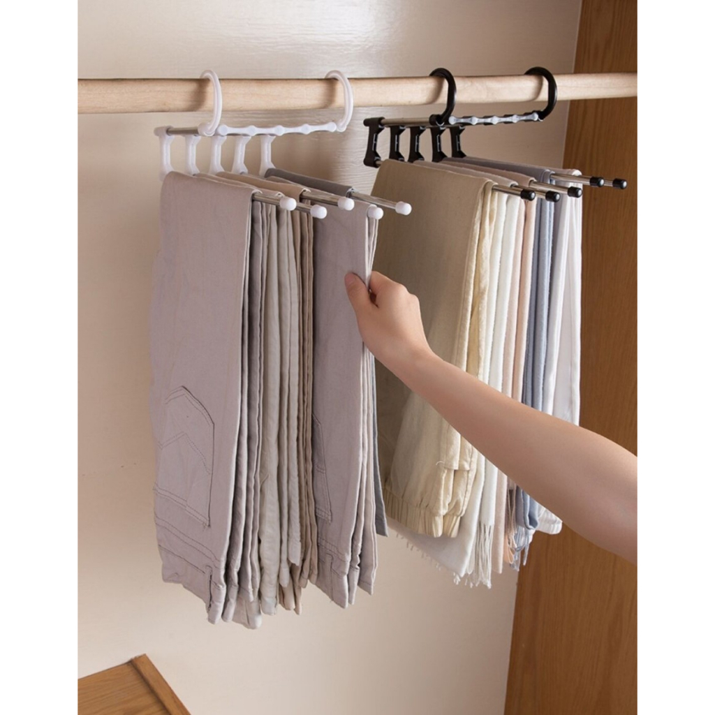 rumah_kita2020  Gantungan Celana Jilbab Multifungsi MAGIC HANGER 5 IN 1 Stainless Promo