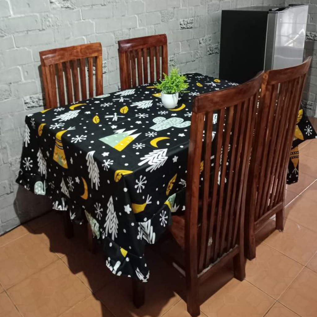 [✅COD] Taplak Meja Aesthetic Panjang 140x220 Kain Katun Model Rumbai Perlengkapan Dekorasi Ruang Makan Dapur Ruangan Tamu Rumah