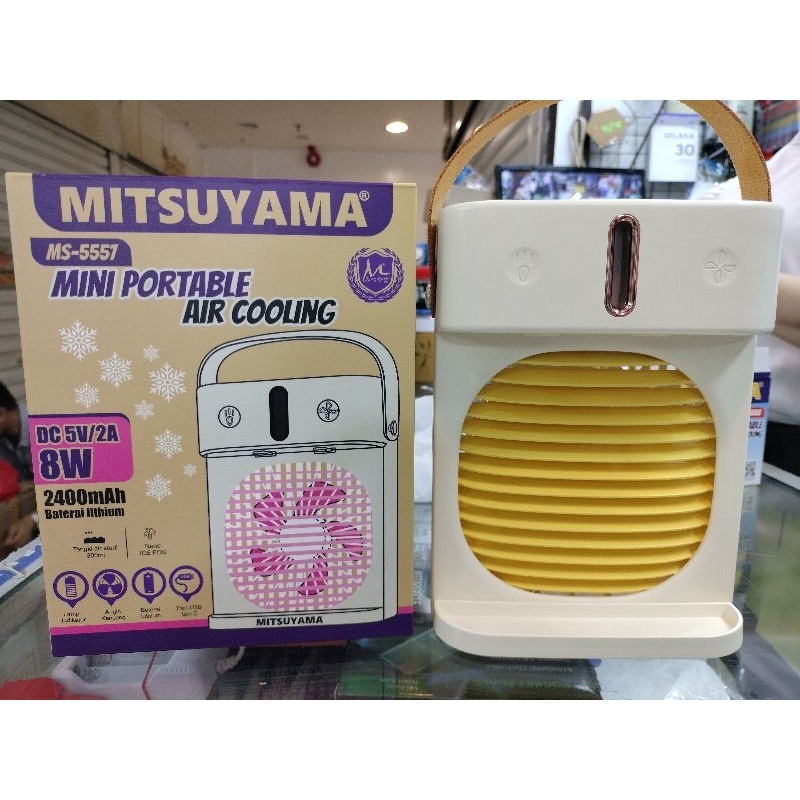 MITSUYAMA MS-5557 AC Mini Portabel Water Tank 3 Speed Ultra Quiet Artik Air Coller Fan Air Cooling