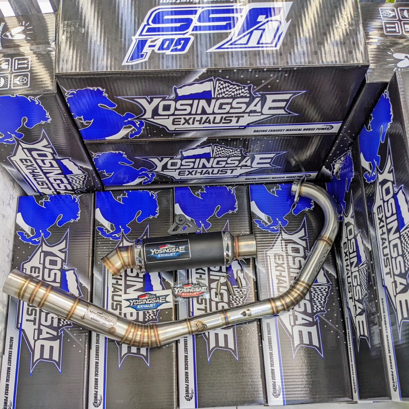 knalpot yosingsae full system silincer 50/51mm pipa leher roadrace satria fu 150 karbu/fu fi caniste