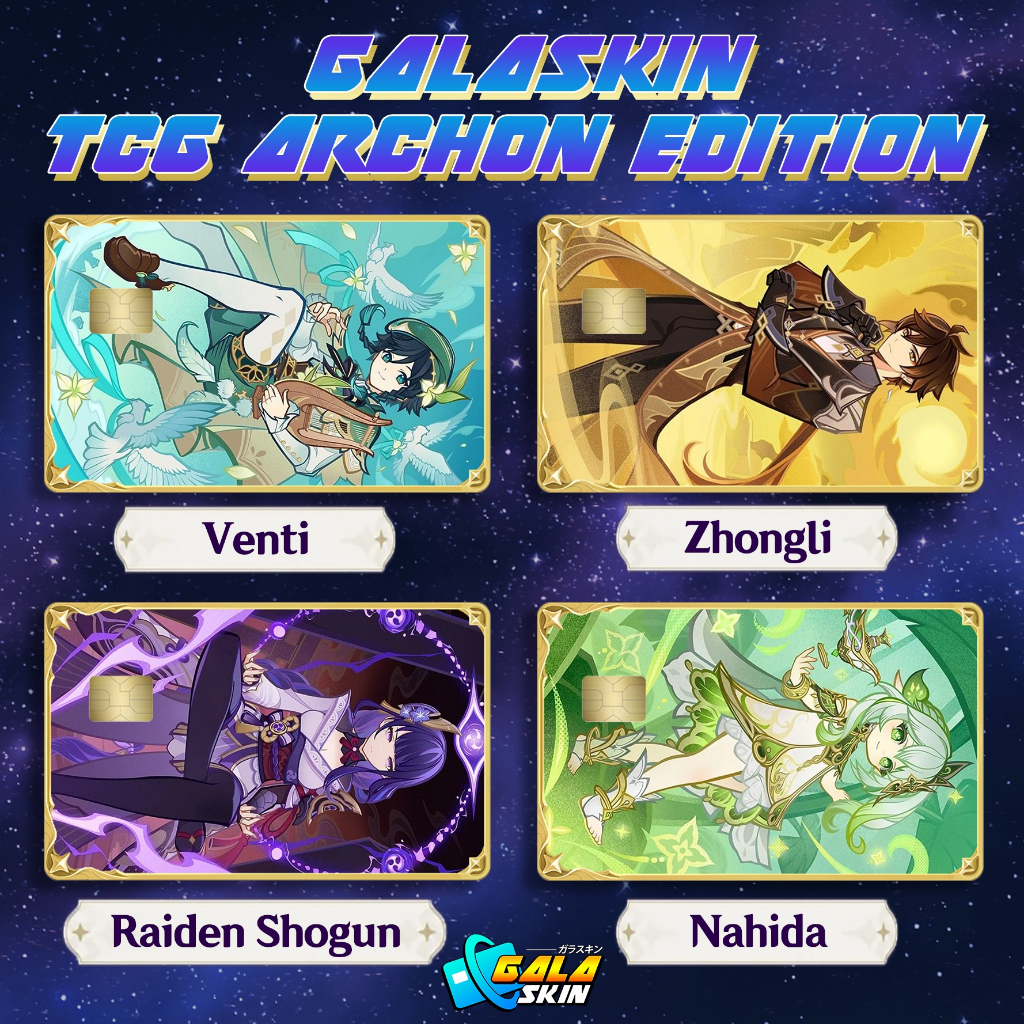 Stiker Sticker Skin Kartu Atm Genshin Impact Raiden Shogun Nahida Venti Zhongli TCG Special Hologram
