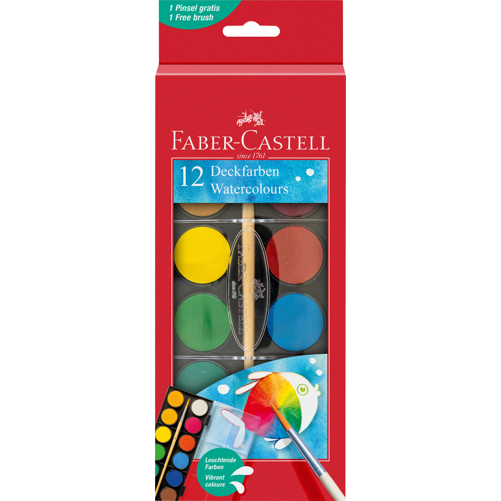 

Faber-Castell Watercolour Paint Cake Deckfarben 12 Warna 125011