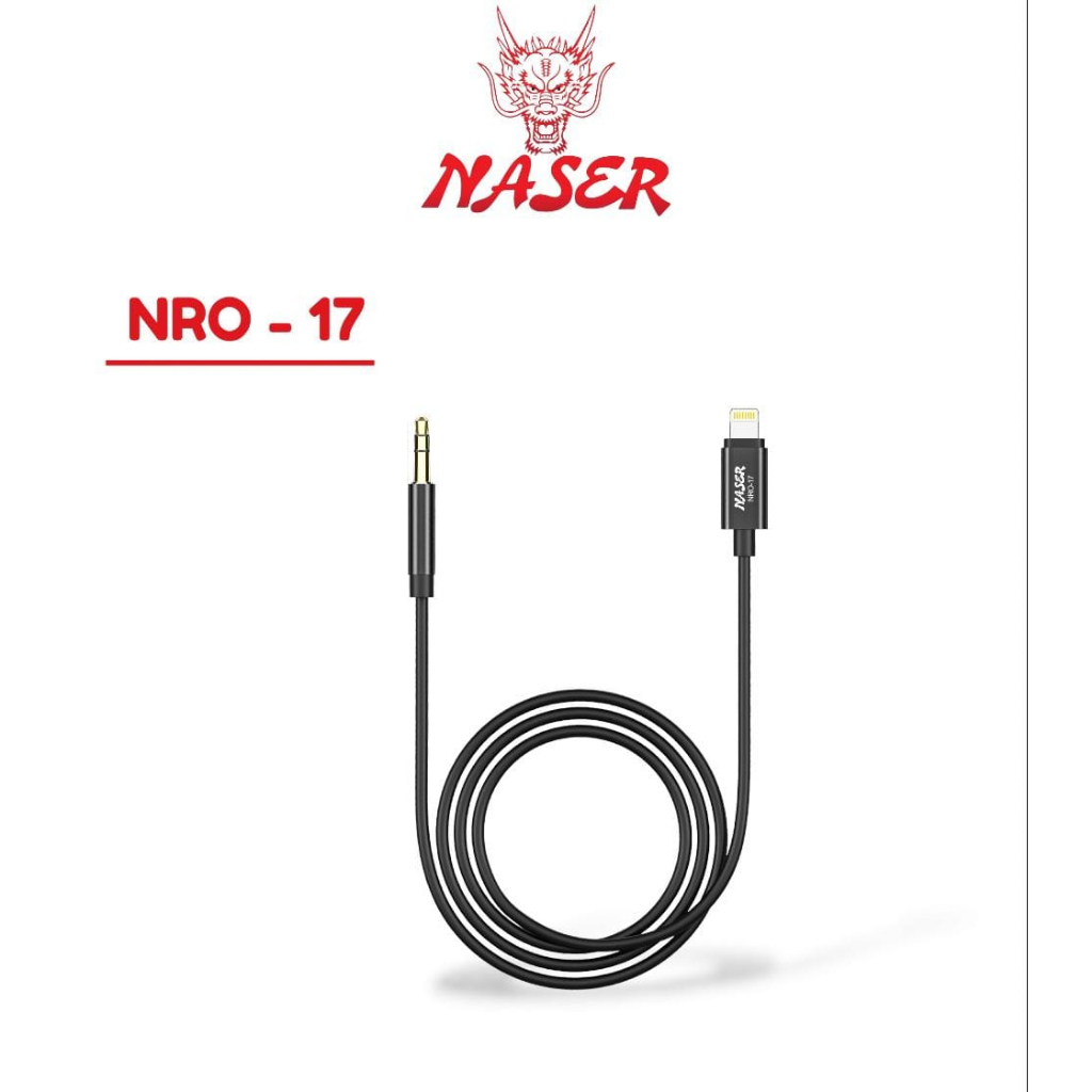 ASER KABEL LIGHTNING TO AUX 3.5MM NRO-17 / Converter Spliter Lightning Audio Cable to Jack 3.5mm Plug 1M