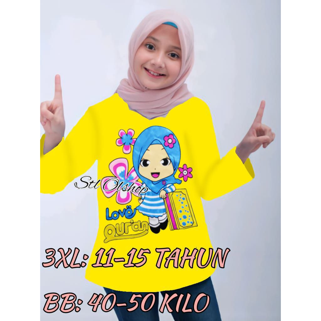 Kaos atasan anak perempuan lengan panjang  | Untuk anak umur 11-15 tahun