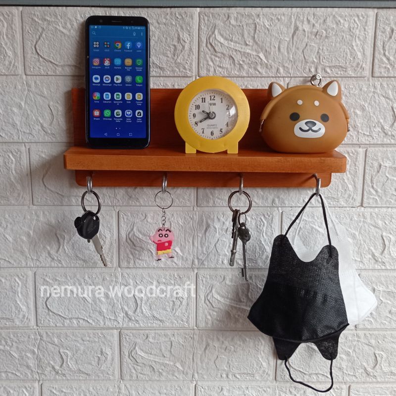 rak dinding tempat gantungan kunci gantungan masker gantungan serbaguna