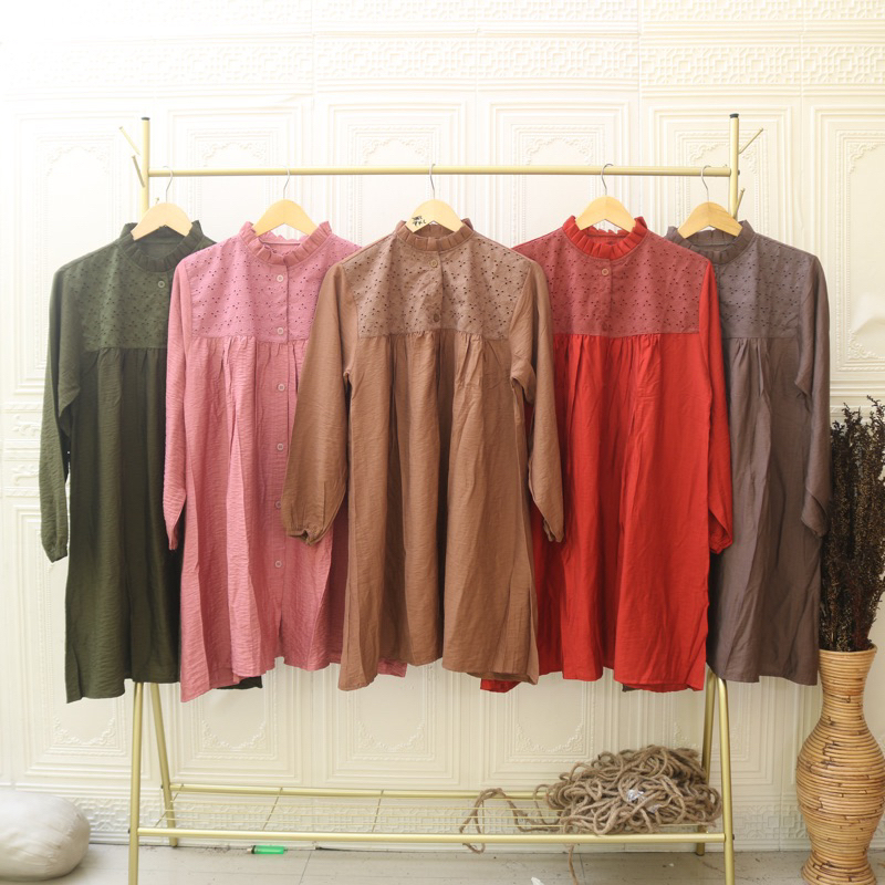 TUNIK BLOUSE POLO LINEN COMBI BROKAT “TPB”