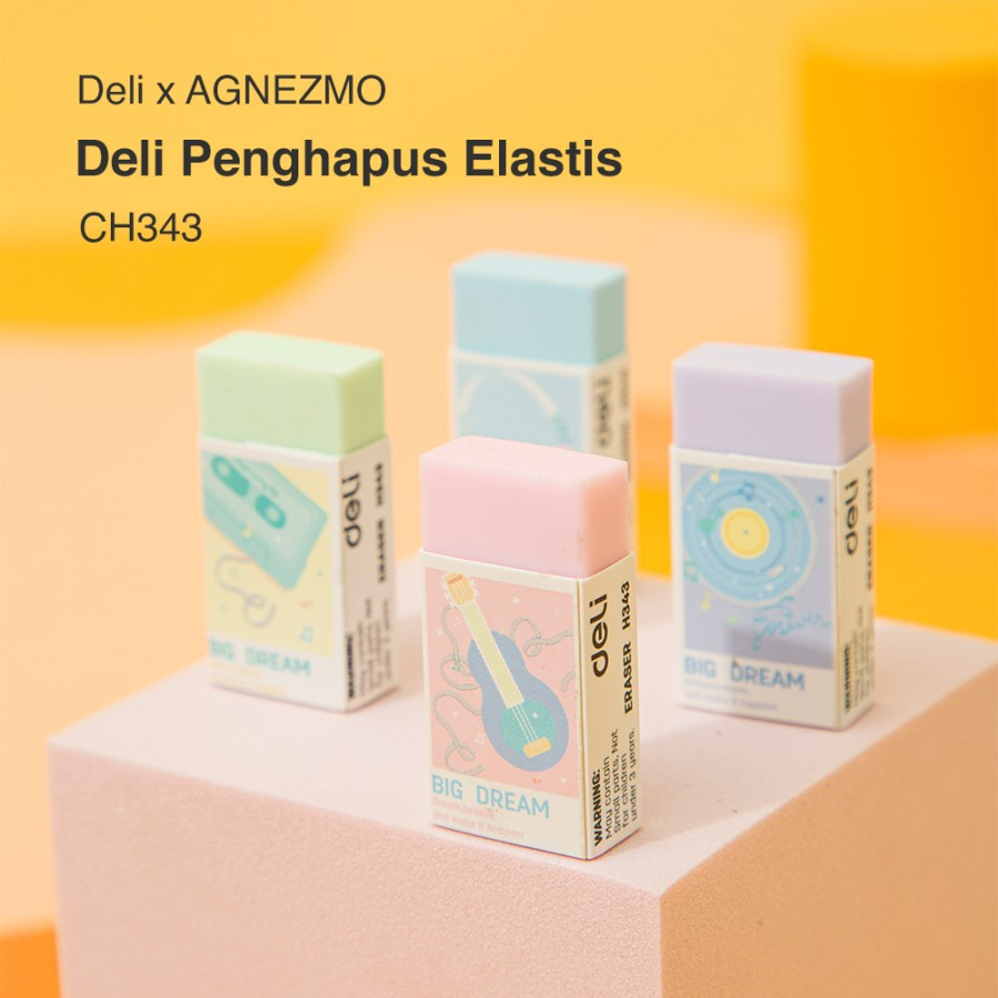 

R2GO - Deli CH343 Pencil Eraser X Agnez Mo / Penghapus Pensil Elastis Macaron