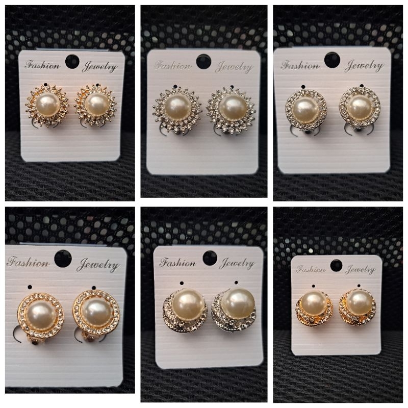 Anting jepit mutiara/anting klip/giwang emas/giwang mutiara/antingpengantin