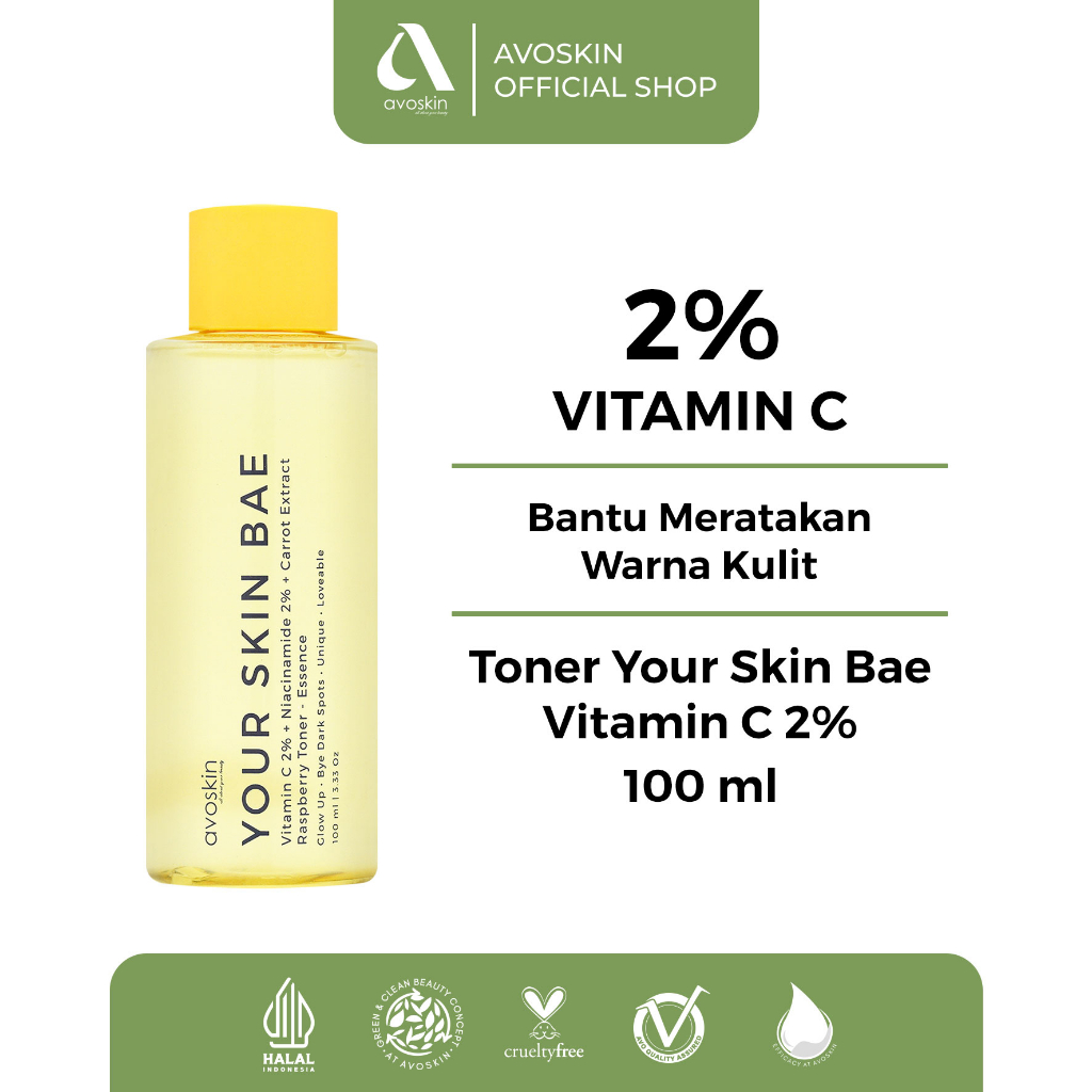 Toner Avoskin Your Skin Bae Vitamin C 100ml-Mencerahkan Kulit Wajah