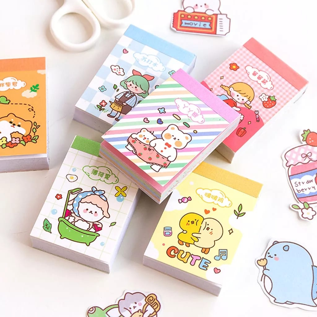 KAWAI BUKU STIKER CATATAN SEKOLAH HIASAN DIARY AESTHETIC ANTI AIR STIKER BOTOL MINUM