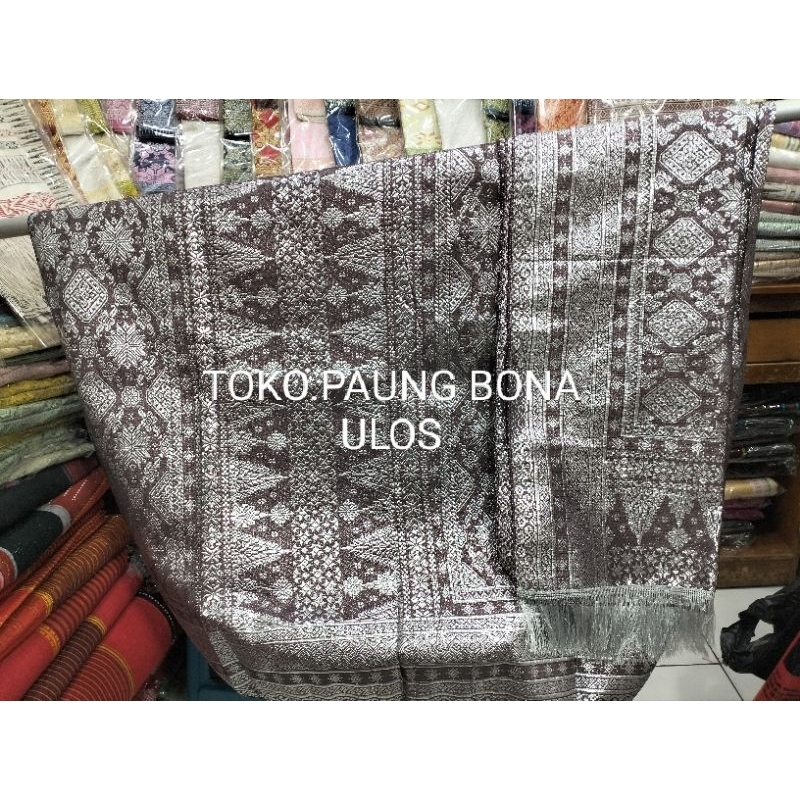 SONGKET MESIN WARNA ABU-ABU TANPA DIRAMBU.