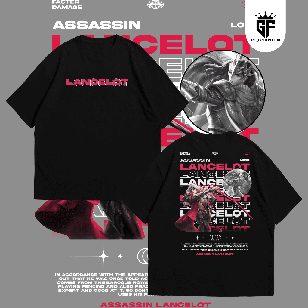 Kaos T-shirt Game Mobile Legend Hero LANCELOT ASSASIN Baju MLBB Distro Atasan Pria Wanita Premium