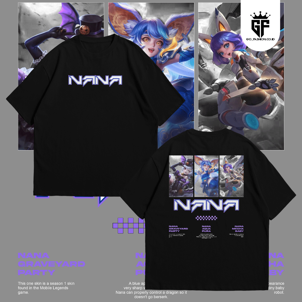 Kaos T-shirt Game Mobile Legend Hero NANA SUPPORT Baju MLBB Distro Atasan Pria Wanita Premium