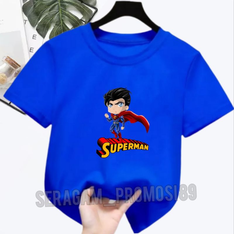 Baju Kaos Pendek Anak Laki SUPERMAN 2-10 Tahun / Kaos Katun Anak Murah / Kaos Oblong T-shirt Anak-Anak