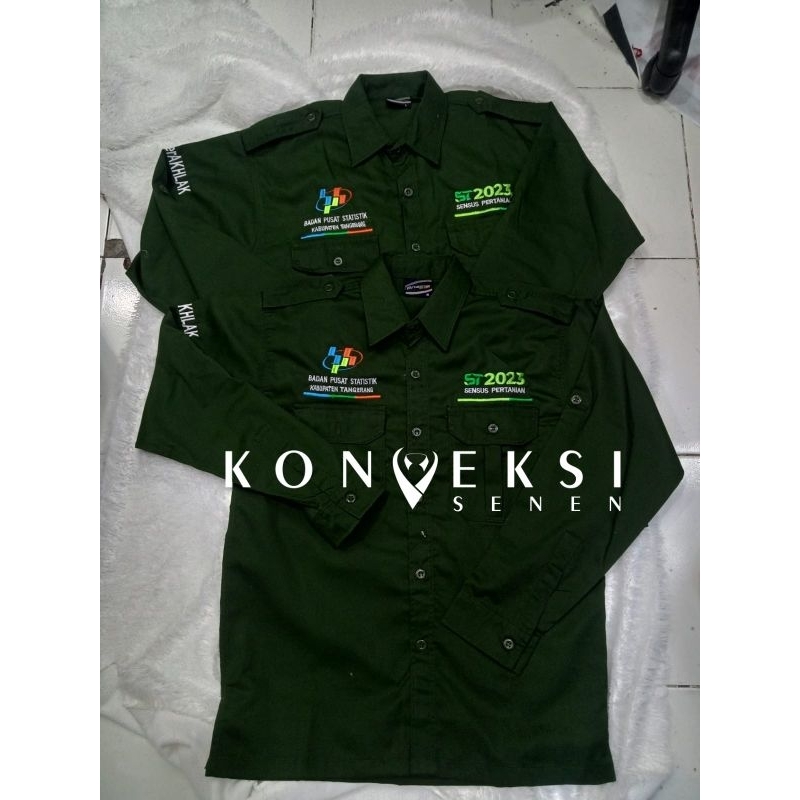 big size kemeja BPS lengan panjang full bordir lengkap ( sesuai kabupaten pemesan)