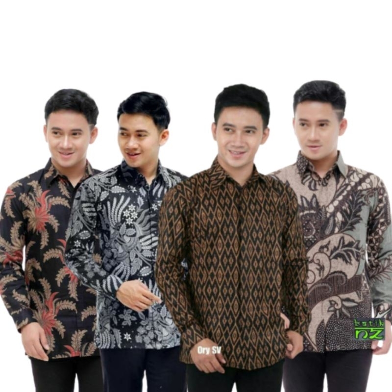 Batik Pria Motif Burung Murai Lengan Panjang Terlaris