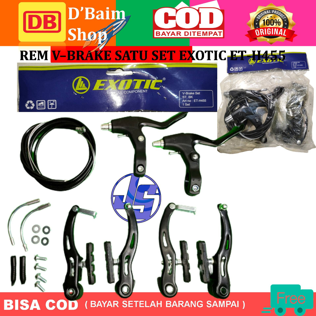 REM V-BRAKE SET SEPEDA BMX / MTB / LIPAT - REM SEPEDA Rem Sepeda Satu Set Turanza Jenis V-brakez