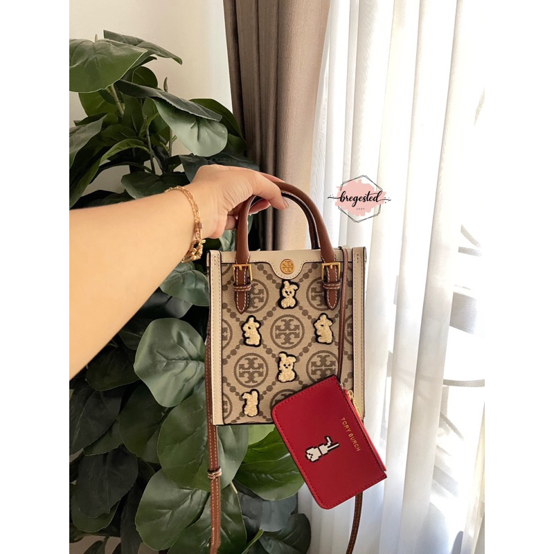 Tb monogram rabbit phonebag