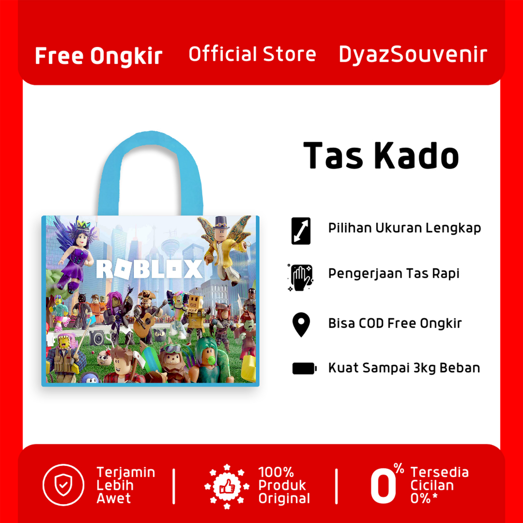 

[TURUN HARGA] Tas Ultah Roblox GOODIE BAG Roblox TAS SOUVENIR Tas ultah printing