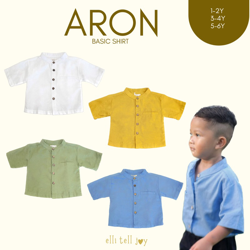 ELLITELLJOY - ARON BASIC SHIRT - Kemeja Anak Laki-Laki Kerah Usia 1-6 Tahun