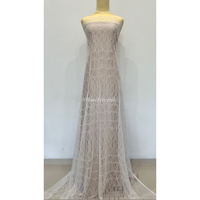 Kain Brokat Meteran Brukat Lace Chantily ARIEL