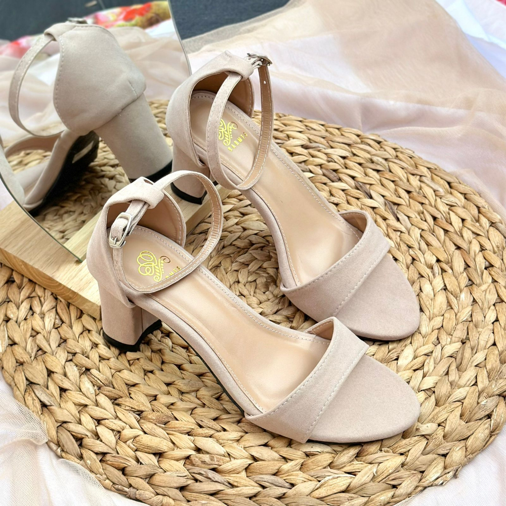 SARMER - SUEDE JASMINE HEELS CREAM