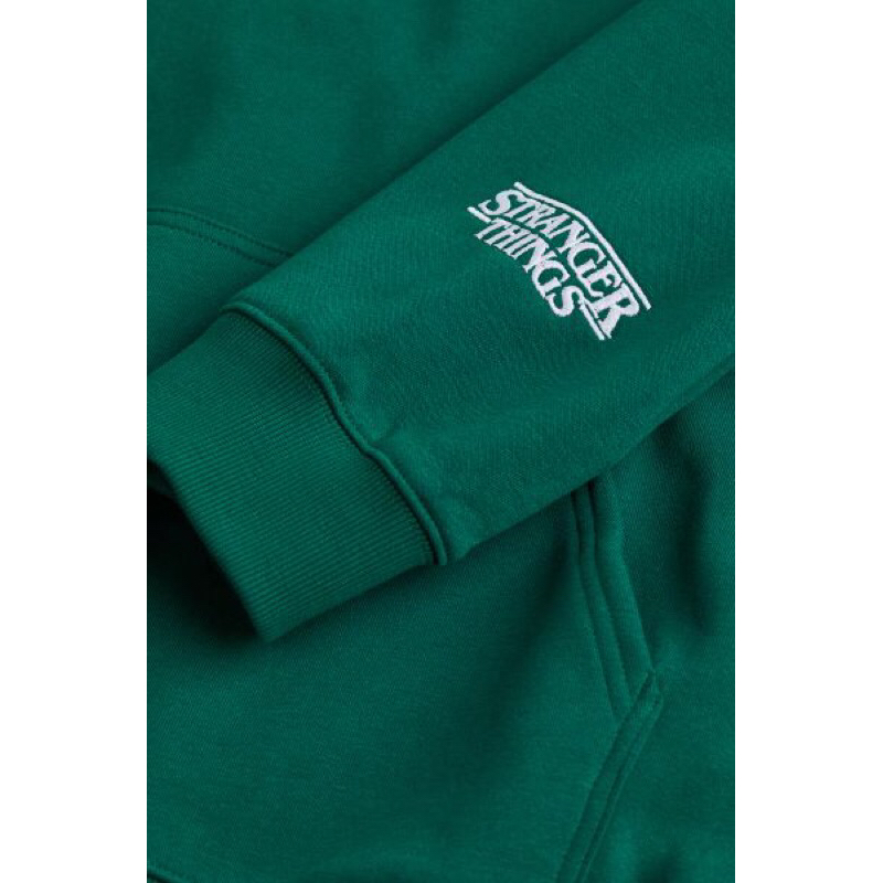 COD 7.7 Hoodie HnM Hawkins Stanger Things Green Bordir Sweater Pria Wanita Free Paperbag