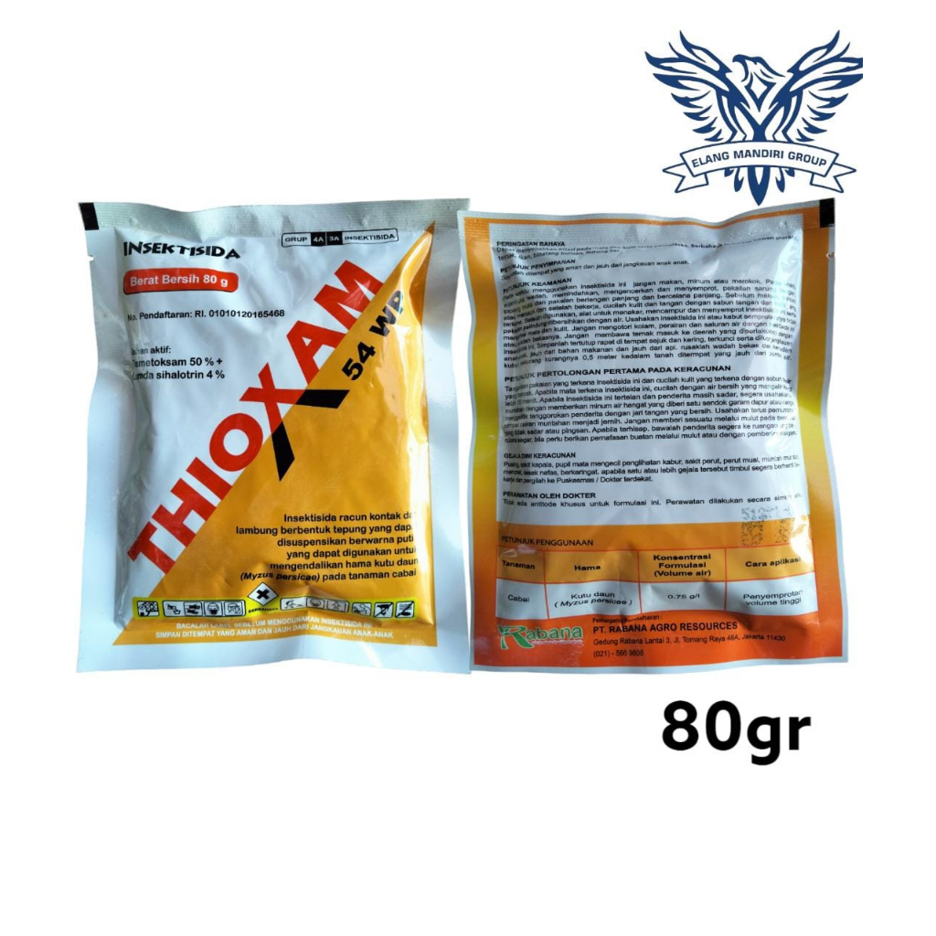 THIOXAM 54 WP 80 gr Tiametoksam 50 % Lamda sihalotrin 4 % Untuk Hama Penghisap