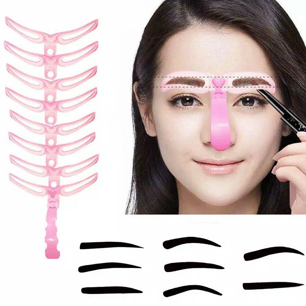 Cetakan Alis 8 IN 1 Wanita / Eyebrow Template Delapan Model / Alat Cetak Gambar Alis