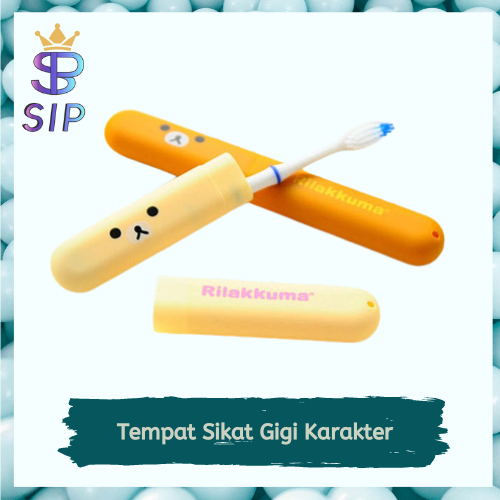 Tempat Sikat Gigi Traveling / Tempat Penyimpanan Sikat Gigi / Kotak Sikat Gigi Traveling Rilakuma