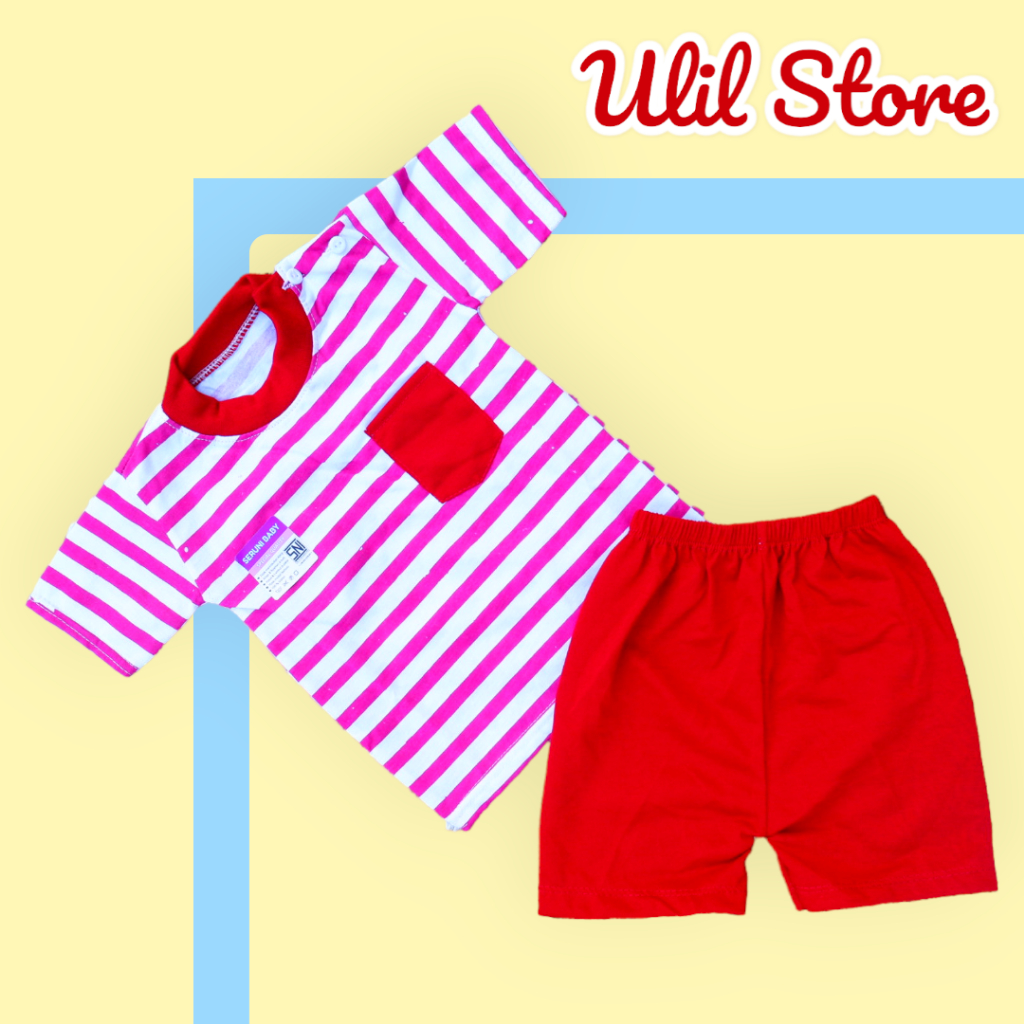 Set Setelan Baju Bayi Pendek Seruni Baby Salur