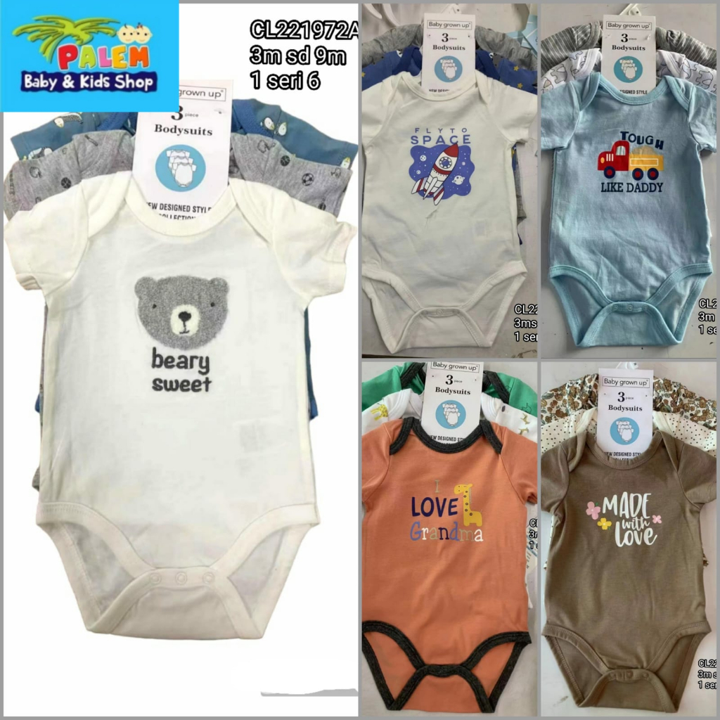 Jumper Catell Love 3in1 &amp; 6in1 Baby girl (SNI) Lengan Pendek  usia Newborn-9 Bulan