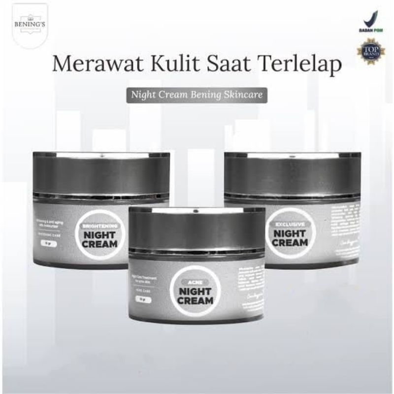 Night Cream Lightening Brightening Acne Prone Excclusive Flek Benings Skincare By Dr.Oky Pratama Ben