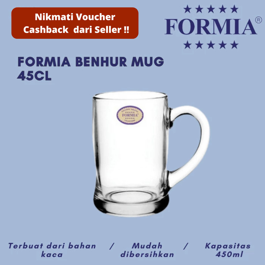 Gelas Kaca Gagang 450ml Merk Formia - Benhur FR260145