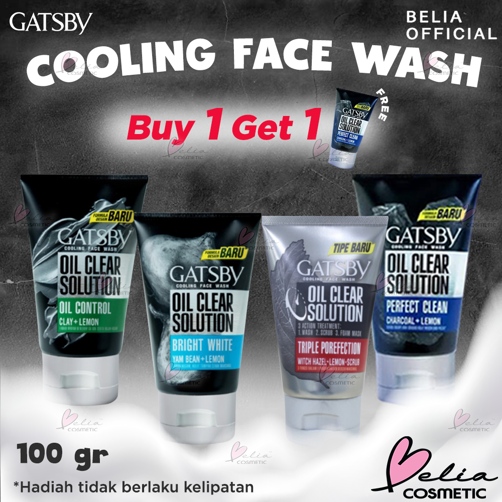 ❤ BELIA ❤ GATSBY Cooling Face Wash 100gr Series | Oil Conttrol | Bright White | Triple Porefection | Perfect Clean