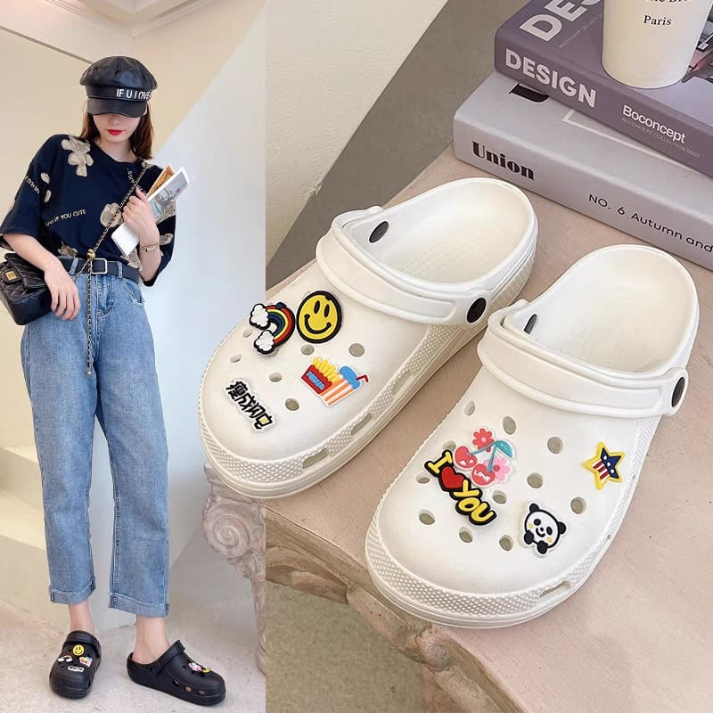 SHOEGALLERY TG0617 Sandal Kodok Wanita Import Karet Rubber Motif Panda Sandal Kodok Wanita Jelly