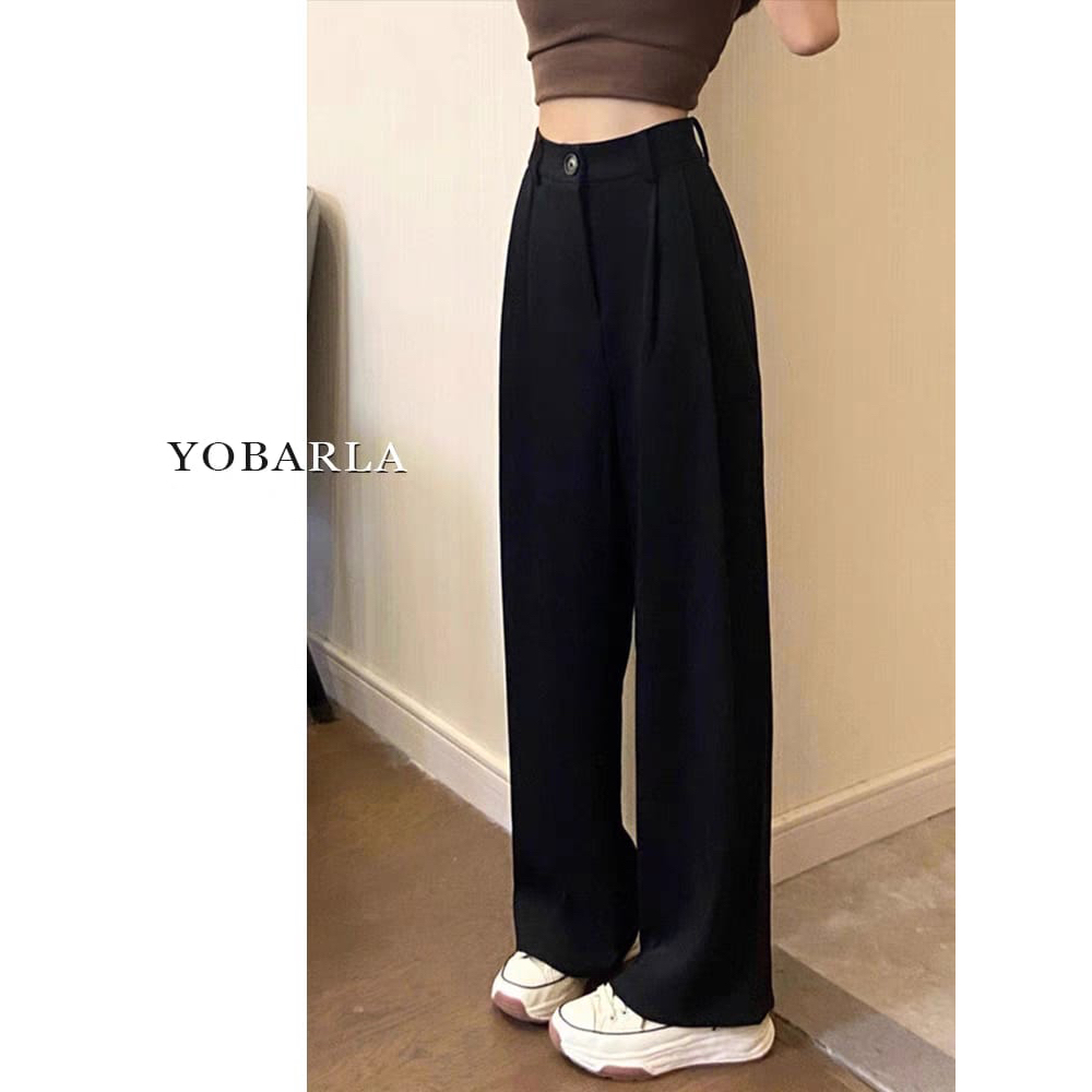 SHOEGALLERY TG1713 Celana Kulot Wanita Loose Pants Highwaist Wanita Celana Kantor Kasual Gaya Korea Kekinian/Kulot Highwaist Anti Kusut Merk Levieree Lokal