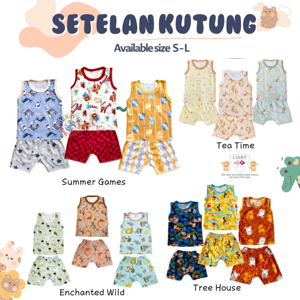 BANYAK MOTIF SALE 1 Setelan Setelan Kutung NB - XXL Pakaian Bayi Libby Velvet Aruchi CBKS