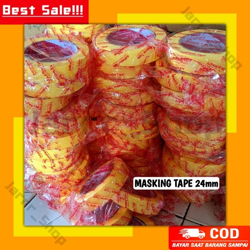 

Cuci gudang! Masking Tape 24mm Tipis Sedeng Tebel Cuci Gudang Termurah, Barang terbatas, Lakban Kertas / isolasi kertas