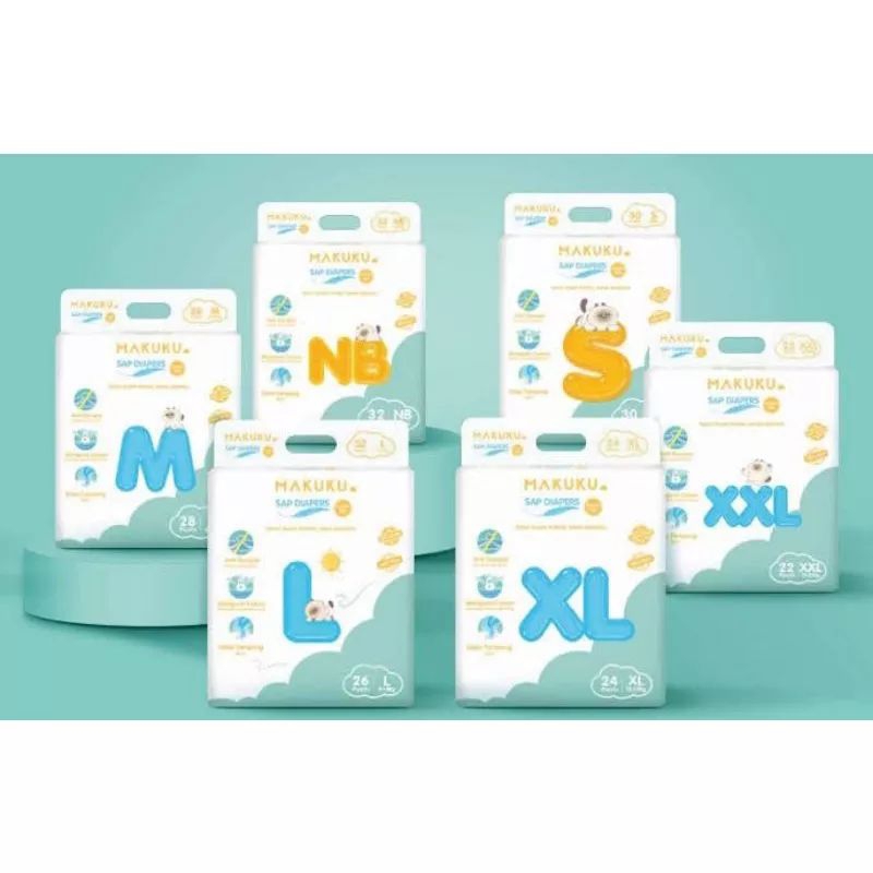 Pampers Makuku SAP Diapers NB32 / S30 / M28/ L26/ XL24