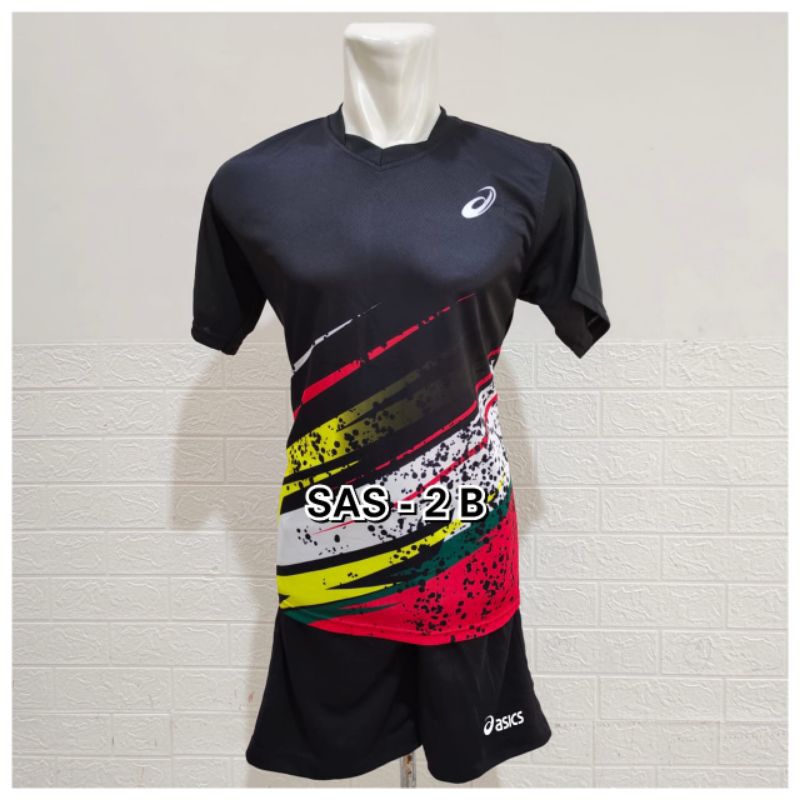Setelan volly jersey printing dan celana pendek polos pria dan wanita