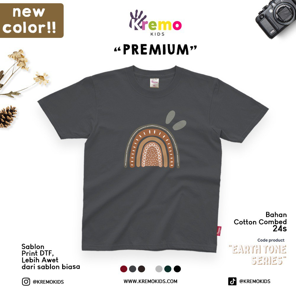 KAOS ANAK PEREMPUAN / USA 3-10 TAHUN / EARTH TONE SERIES
